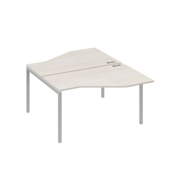 Рабочая станция (2х140) со столами Техно каркас DUE дуб / металлокаркас серый