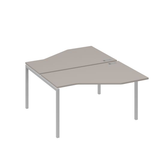 Рабочая станция (2х140) со столами Техно каркас DUE мокко премиум / металлокаркас серый