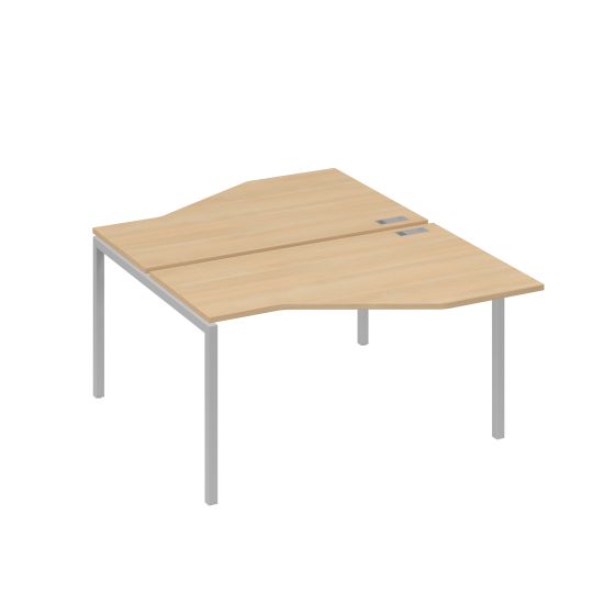 Рабочая станция (2х140) со столами Техно каркас DUE натуральный дуб / металлокаркас серый