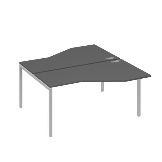 Рабочая станция опоры DUE столы Техно (2х160) антрацит премиум / металлокаркас серый