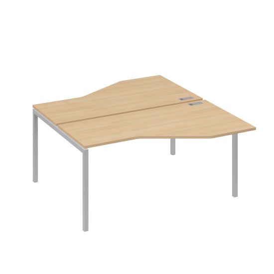 Рабочая станция опоры DUE столы Техно (2х160) натуральный дуб / металлокаркас серый