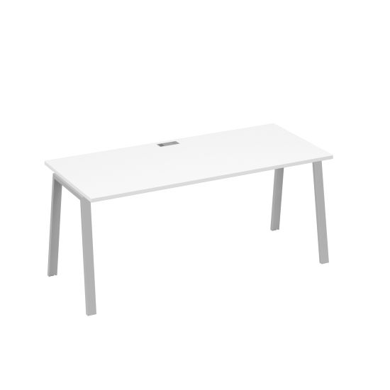 Стол письменный на металлокаркасе TRE белый премиум / металлокаркас серый
