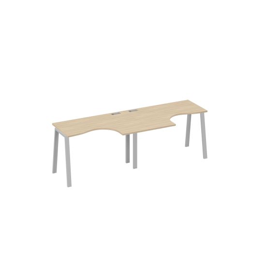 Рабочая станция эргономичная Классика каркас TRE (2х120) дуб скандинавский / металлокаркас серый