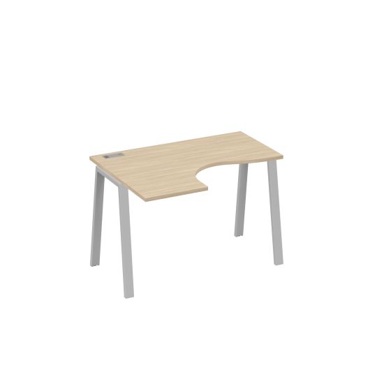 Стол левый Классика эргономичный металлокаркас TRE дуб скандинавский / металлокаркас серый