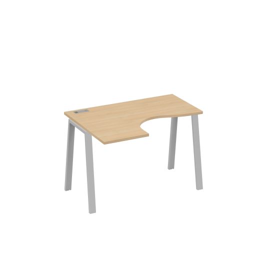 Стол левый Классика эргономичный металлокаркас TRE натуральный дуб / металлокаркас серый