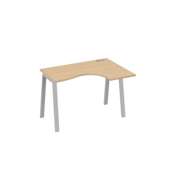 Стол правый Классика эргономичный на металлокаркасе TRE натуральный дуб / металлокаркас серый