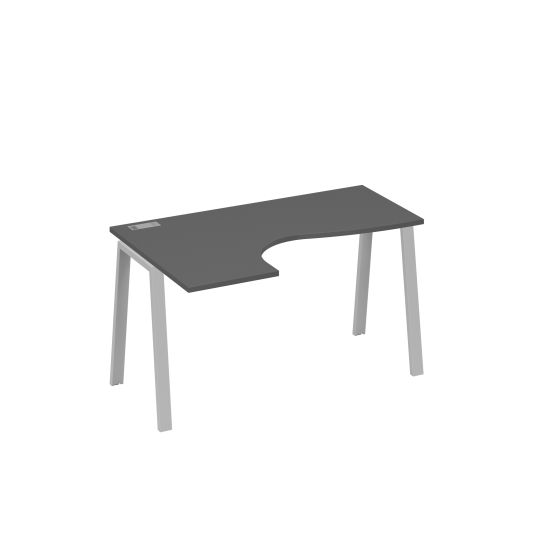 Стол эргономичный Классика на металлокаркасе TRE левый антрацит премиум / металлокаркас серый