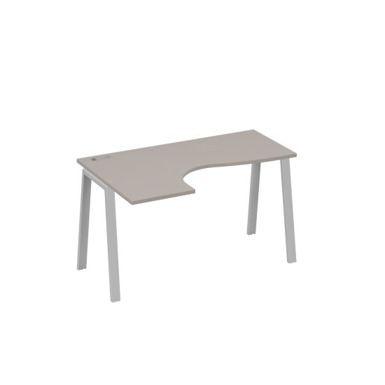 Стол эргономичный Классика на металлокаркасе TRE левый мокко премиум / металлокаркас серый