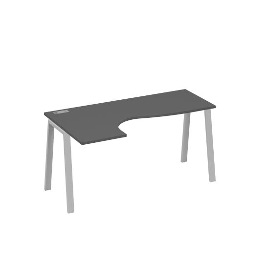 Стол Классика каркас TRE эргономичный левый антрацит премиум / металлокаркас серый