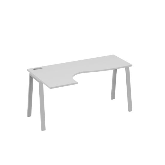 Стол Классика каркас TRE эргономичный левый серый / металлокаркас серый