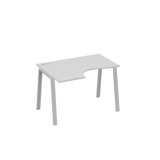 Стол Классика на металлокаркасе TRE левый эргономичный серый / металлокаркас серый