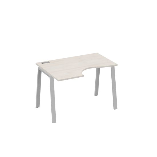 Стол Классика на металлокаркасе TRE левый эргономичный дуб / металлокаркас серый