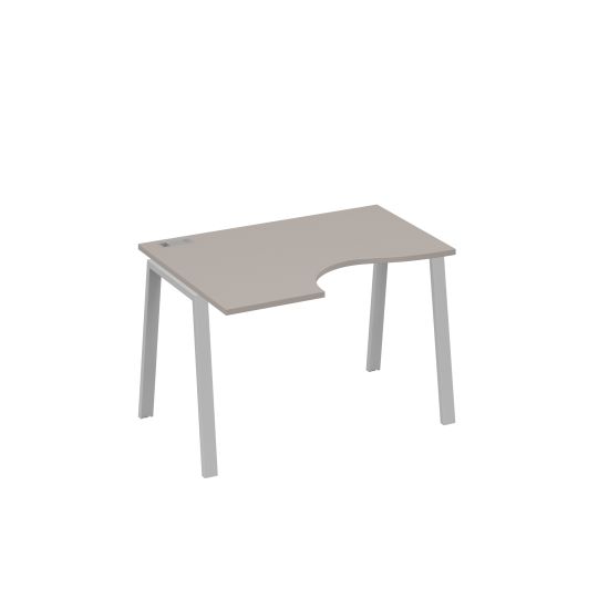 Стол Классика на металлокаркасе TRE левый эргономичный мокко премиум / металлокаркас серый