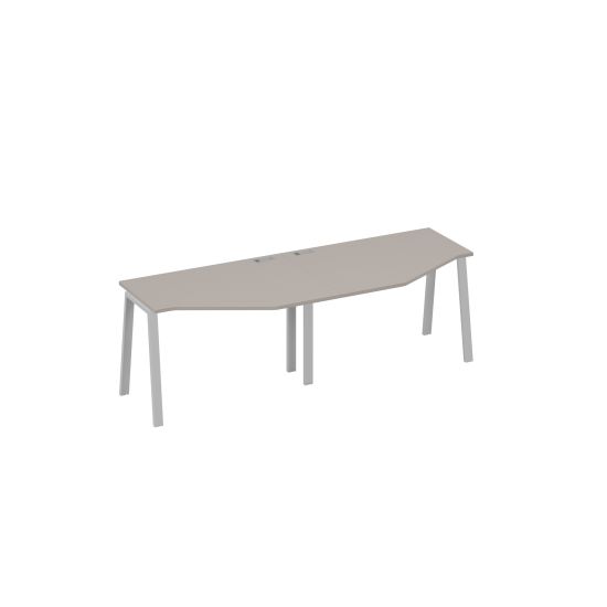 Рабочая станция столы (2х120) Техно каркас TRE мокко премиум / металлокаркас серый