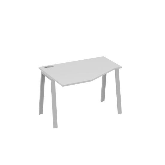 Стол на металлокаркасе TRE эргономичный левый Техно серый / металлокаркас серый