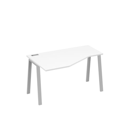 Стол Техно эргономичный левый металлокаркас TRE белый премиум / металлокаркас серый