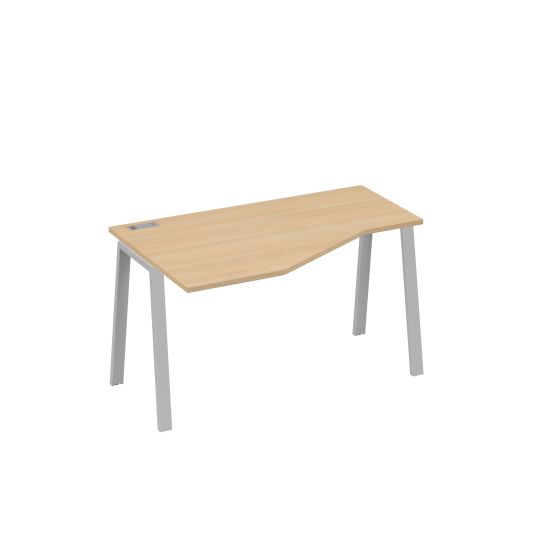 Стол Техно эргономичный левый металлокаркас TRE натуральный дуб / металлокаркас серый