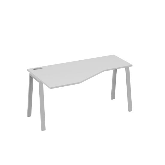Стол левый Техно на металлокаркасе TRE эргономичный серый / металлокаркас серый