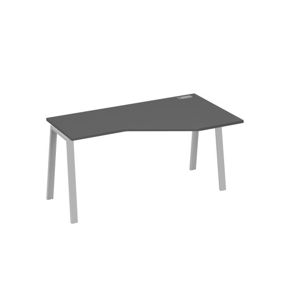 Стол правый Техно на каркасе TRE эргономичный антрацит премиум / металлокаркас серый