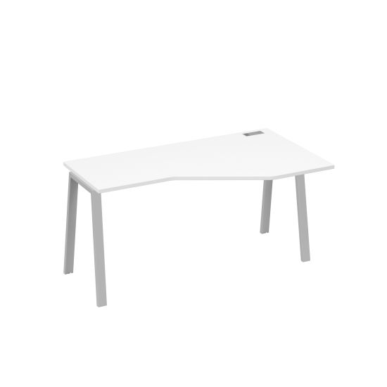 Стол правый Техно на каркасе TRE эргономичный белый премиум / металлокаркас серый