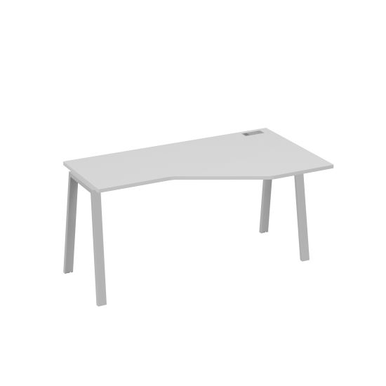Стол правый Техно на каркасе TRE эргономичный серый / металлокаркас серый