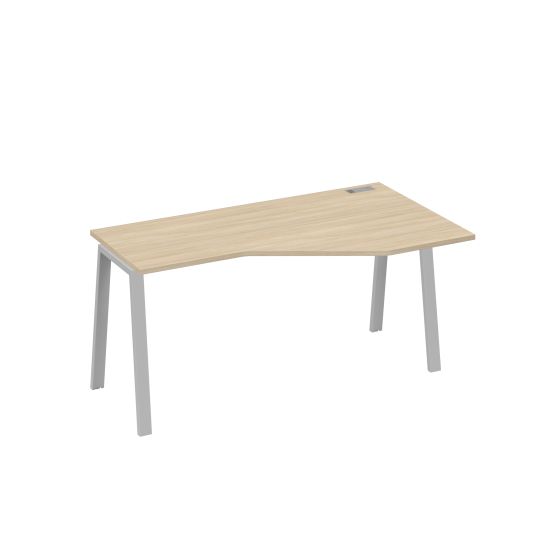 Стол правый Техно на каркасе TRE эргономичный дуб скандинавский / металлокаркас серый