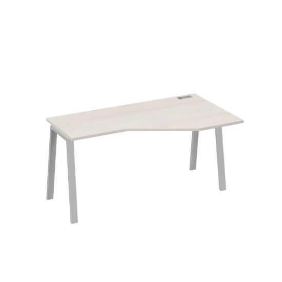 Стол правый Техно на каркасе TRE эргономичный дуб / металлокаркас серый