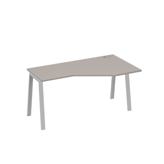 Стол правый Техно на каркасе TRE эргономичный мокко премиум / металлокаркас серый