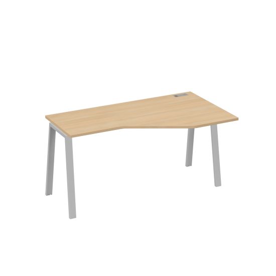 Стол правый Техно на каркасе TRE эргономичный натуральный дуб / металлокаркас серый