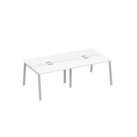 Рабочая станция на металлокаркасе TRE (4х120) белый премиум / металлокаркас серый