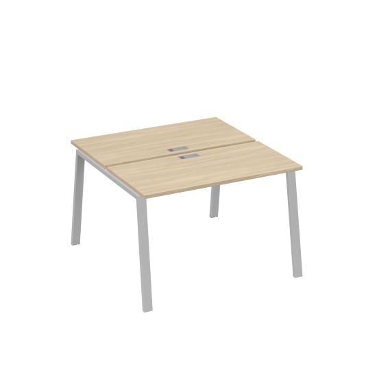 Рабочая станция (2х120) на каркасе TRE дуб скандинавский / металлокаркас серый