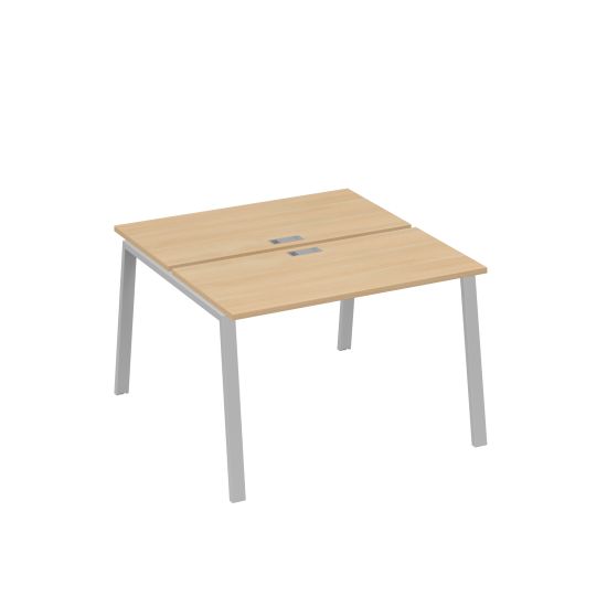 Рабочая станция (2х120) на каркасе TRE натуральный дуб / металлокаркас серый