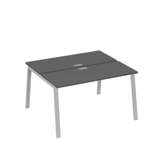 Станция 2х140 с опорами TRE офисная антрацит премиум / металлокаркас серый