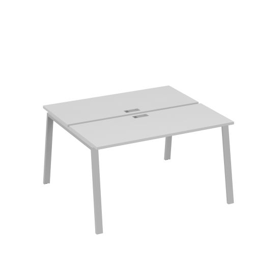 Станция 2х140 с опорами TRE офисная серый / металлокаркас серый