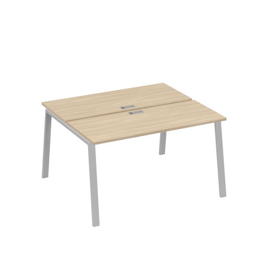 Станция 2х140 с опорами TRE офисная дуб скандинавский / металлокаркас серый