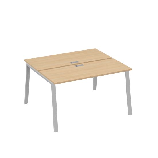 Станция 2х140 с опорами TRE офисная натуральный дуб / металлокаркас серый