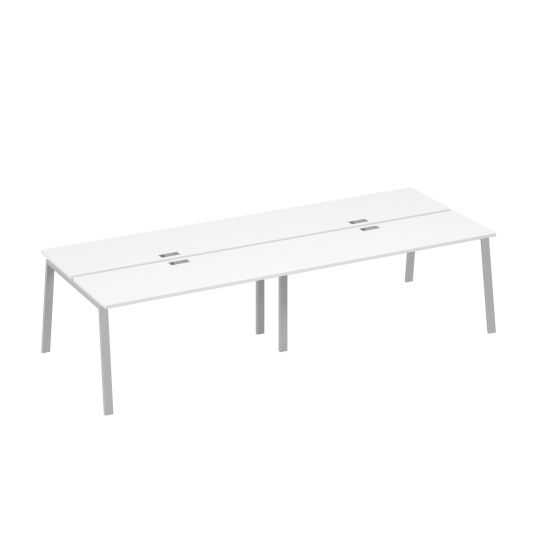 Рабочая станция на металлокаркасе TRE (4х160) белый премиум / металлокаркас серый