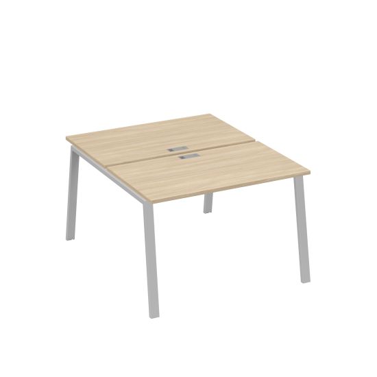 Рабочая станция 2х120 с металлокаркасом TRE дуб скандинавский / металлокаркас серый