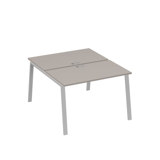 Рабочая станция 2х120 с металлокаркасом TRE мокко премиум / металлокаркас серый