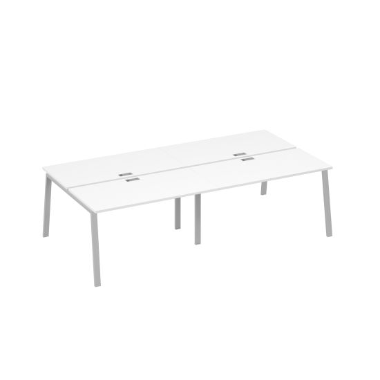 Рабочая станция с каркасе TRE 4х140 белый премиум / металлокаркас серый