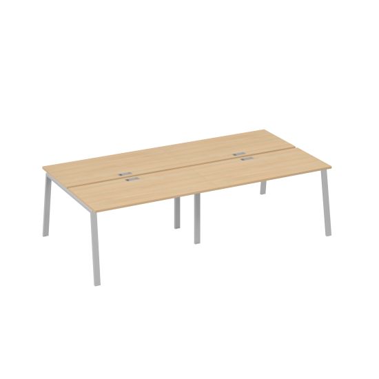 Рабочая станция с каркасе TRE 4х140 натуральный дуб / металлокаркас серый