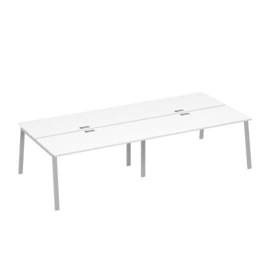 Рабочая станция на металлокаркасе TRE (4х160) белый премиум / металлокаркас серый