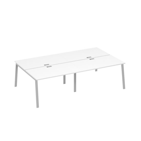 Рабочая станция на металлокаркасе TRE (4х140) белый премиум / металлокаркас серый