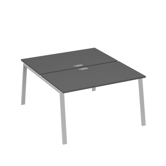 Рабочая станция каркас TRE 2х140 офисная антрацит премиум / металлокаркас серый