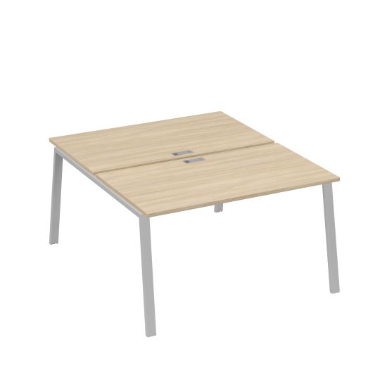 Рабочая станция каркас TRE 2х140 офисная дуб скандинавский / металлокаркас серый