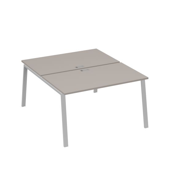 Рабочая станция каркас TRE 2х140 офисная мокко премиум / металлокаркас серый