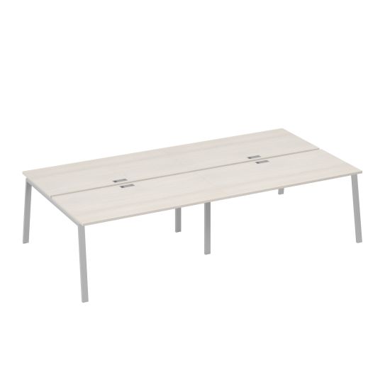 Рабочая станция 4х160 с опорами TRE дуб / металлокаркас серый