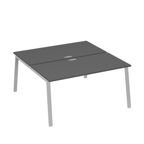 Рабочая станция (2х160) каркас TRE антрацит премиум / металлокаркас серый