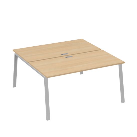 Рабочая станция (2х160) каркас TRE натуральный дуб / металлокаркас серый