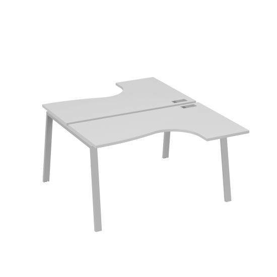 Рабочая станция TRE (2х140) столы Классика эргономичные серый / металлокаркас серый
